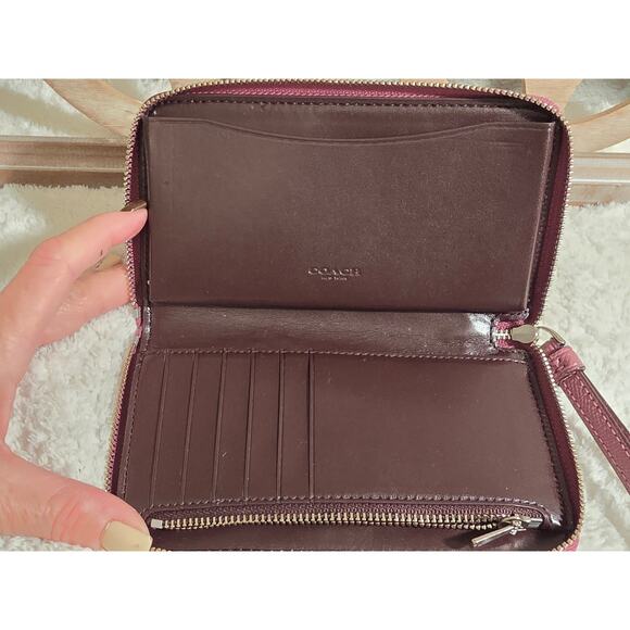 Coach Rasberry Glitter Wristlet or Wallet (Style: F22705) - Picture 5 of 5